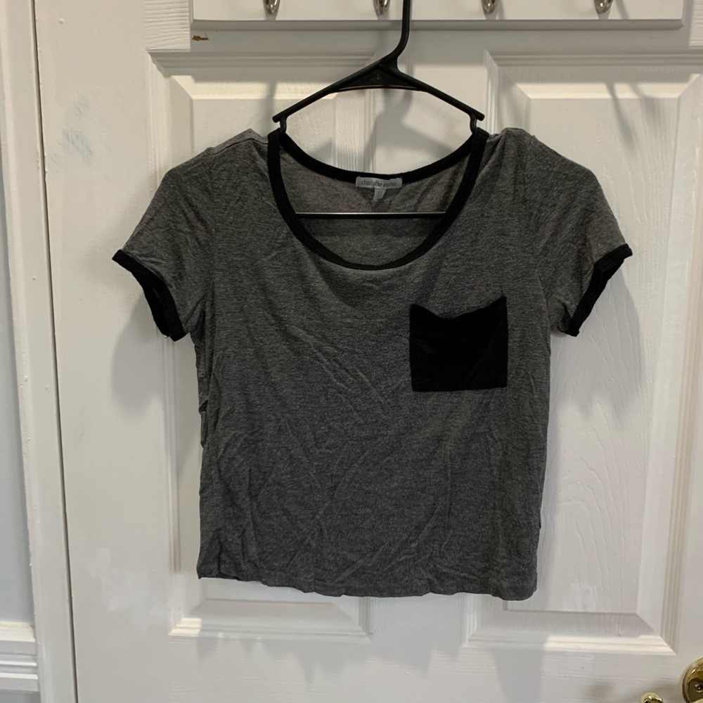 charcoal ringer tee